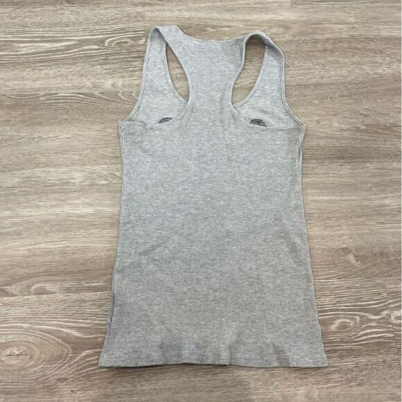 GUESS Gray Tank Top Sequences embroidery Cami Tshirt Slim Fit M - Picture 6 of 8